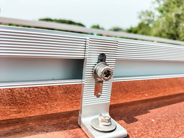 Fastener bolt on solar panel mounting bracket